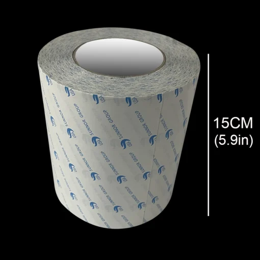 Rollo de cinta adhesiva de 15 cm de altura, con etiquetas "SURVOR GROUP USA" en blanco y azul, sobre fondo negro, ideal como Cinta Doble Cara Lienzos Diamond Painting.
