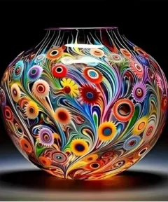 Cuadro Jarrón Cristal Murano Diamond Painting