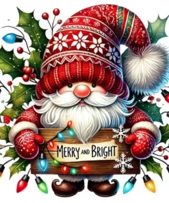 Cuadro Duende Navideño Cartel Diamond Painting