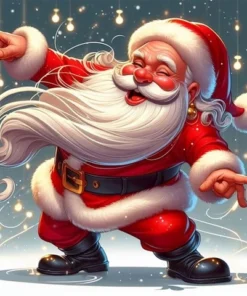 Cuadro Santa Claus Bailando Diamond Painting