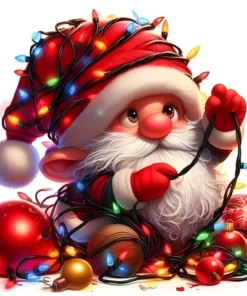 Cuadro Duende navideño de Arte con Diamantes