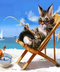 Cuadro Gato con Gafas de Sol Diamond Painting