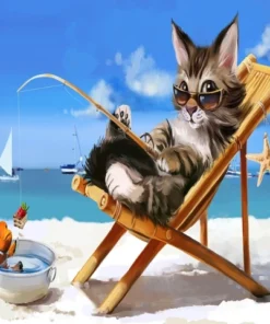 Cuadro Gato con Gafas de Sol Diamond Painting
