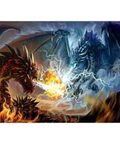 Cuadro Dragones Fuego y Hielo Diamond Painting