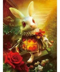 Cuadro Conejo Blanco Manualidad de Diamantes