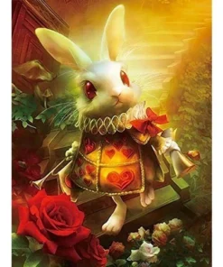 Cuadro Conejo Blanco Manualidad de Diamantes