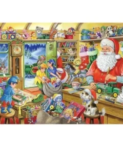 Cuadro Santa y Elfos Manualidad de Diamantes