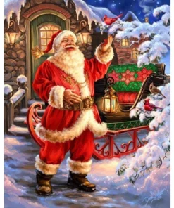 Cuadro Santa Claus y Trineo Diamond Painting