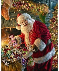 Cuadro Papá Noel con Regalos Punto de Diamante