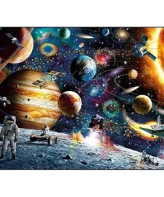 Cuadro Astronauta y el Universo Bordado de Luz