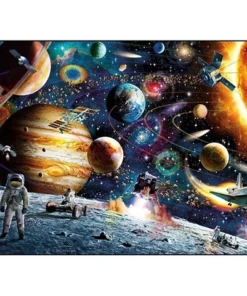 Cuadro Astronauta y el Universo Bordado de Luz