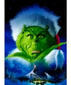 Cuadro Grinch Verde de Santa Punto de Diamante