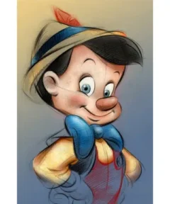 Cuadro Dibujo de Pinocho Pintura con Diamantes