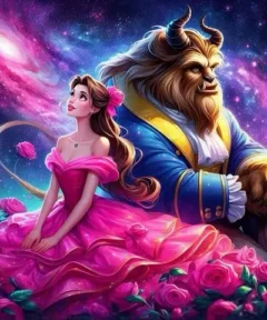 Cuadro Princesa y la Bestia Diamond Painting