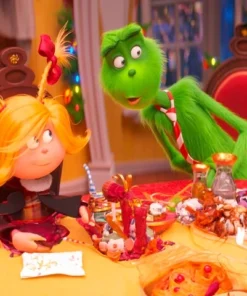 Cuadro Grinch y Cindy Lou Pintura con Brillos