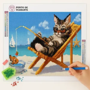 Cuadro Gato con Gafas de Sol Diamond Painting