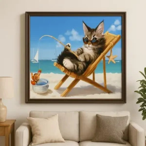 Cuadro Gato con Gafas de Sol Diamond Painting