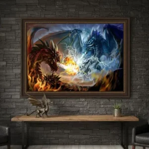 Cuadro Dragones Fuego y Hielo Diamond Painting
