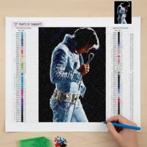 Cuadro Cantante de Rock & Roll Bordado de Luz