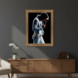 Cuadro Cantante de Rock & Roll Bordado de Luz