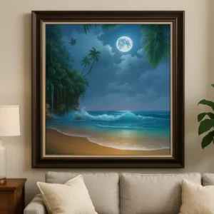 Cuadro Playa Tropical Noche Diamond Painting