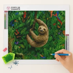 Cuadro Perezoso en la Selva Diamond Painting