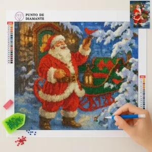 Cuadro Santa Claus y Trineo Diamond Painting