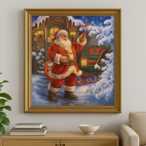 Cuadro Santa Claus y Trineo Diamond Painting