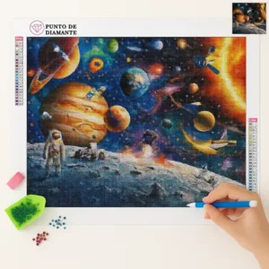 Cuadro Astronauta y el Universo Bordado de Luz