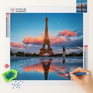 Cuadro Torre Eiffel en París Punto de Diamante