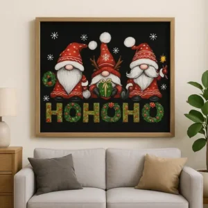 Cuadro Tres Duendes Navideños Diamond Painting