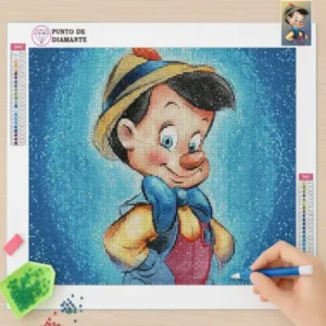 Cuadro Dibujo de Pinocho Pintura con Diamantes