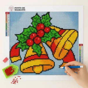 Cuadro Campanas de Navidad Diamond Painting