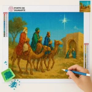 Cuadro Reyes Magos Punto de Cruz de Diamantes
