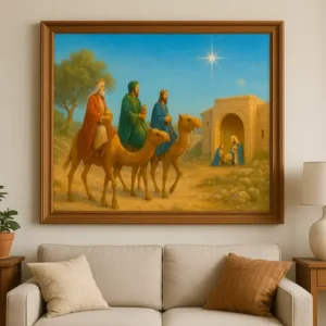 Cuadro Reyes Magos Punto de Cruz de Diamantes