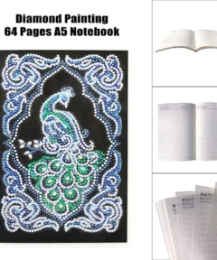Cuaderno Pavo Real Pintura de Diamantes 5D DIY