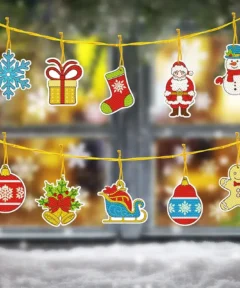 Decoración Santa Claus Navidad Bordado de Luz