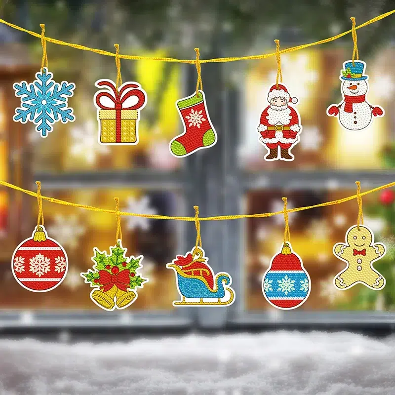 Decoración Santa Claus Navidad Bordado de Luz