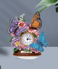 Diamond Painting Reloj de Mesa Mariposas Kit