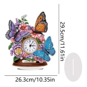 Diamond Painting Reloj de Mesa Mariposas Kit