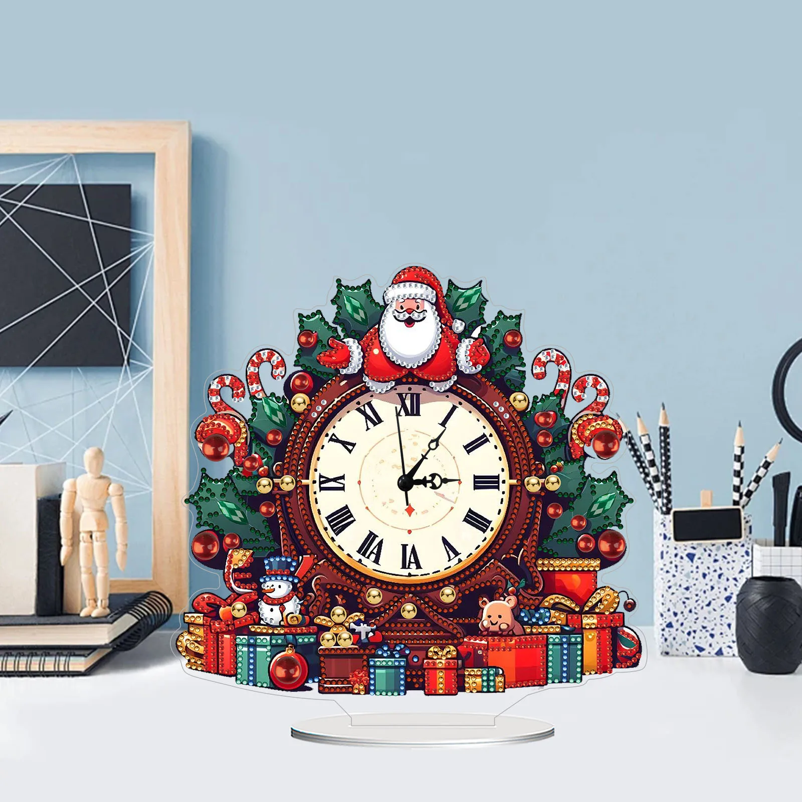 Reloj Punto de Diamante Papá Noel con Regalos