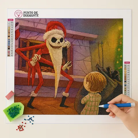 Cuadro Jack Skellington Navidad Bordado de Luz Cuadro Jack Skellington Navidad Bordado de Luz - Imagen 2
