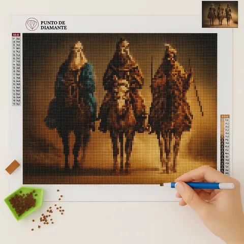 Cuadro Reyes Magos Técnica de Diamond Painting Cuadro Reyes Magos Técnica de Diamond Painting - Imagen 2