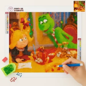 Cuadro Grinch y Cindy Lou Pintura con Brillos