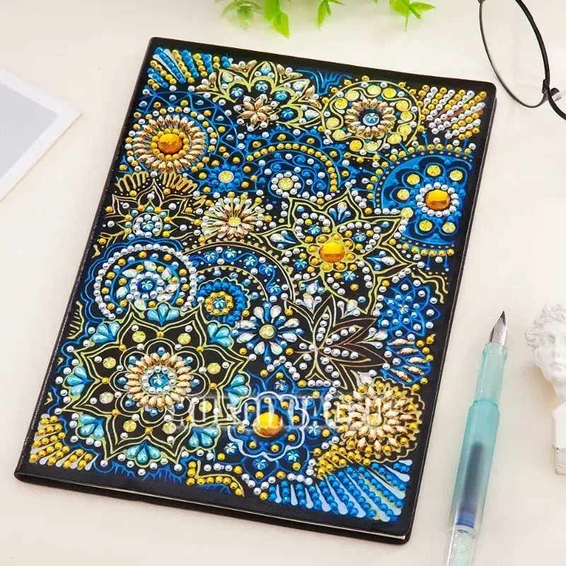 Cuaderno Mandala Azul y Dorado Diamond Painting A5 Cuaderno Mandala Azul y Dorado Diamond Painting