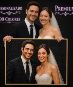 Cuadro Punto de Cruz Diamante Personalizado 200 Colores Premium