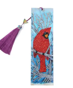 Marcapáginas Diamond Painting Cardenal Rojo