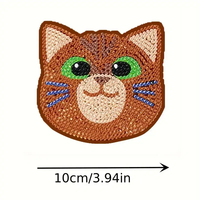 Posavasos Diamond Painting 5D Gatos Conjunto de 10 Piezas - Imagen 2