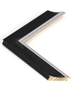 Marco Negro de Madera con Filo Plata a Medida