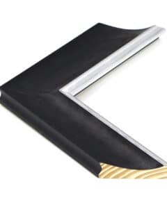 Marco Negro de Madera de 7 cm con Filo Plata